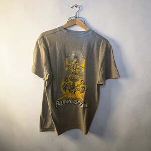 Fucking Awesome Yellow Graphic Goddess World Print T-Shirt in Grey